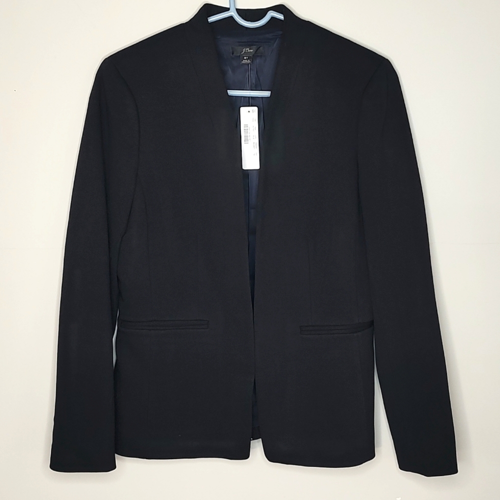 J. Crew Tall Going-Out Blazer Jacket 8T black stretch twill  H2791 NWT